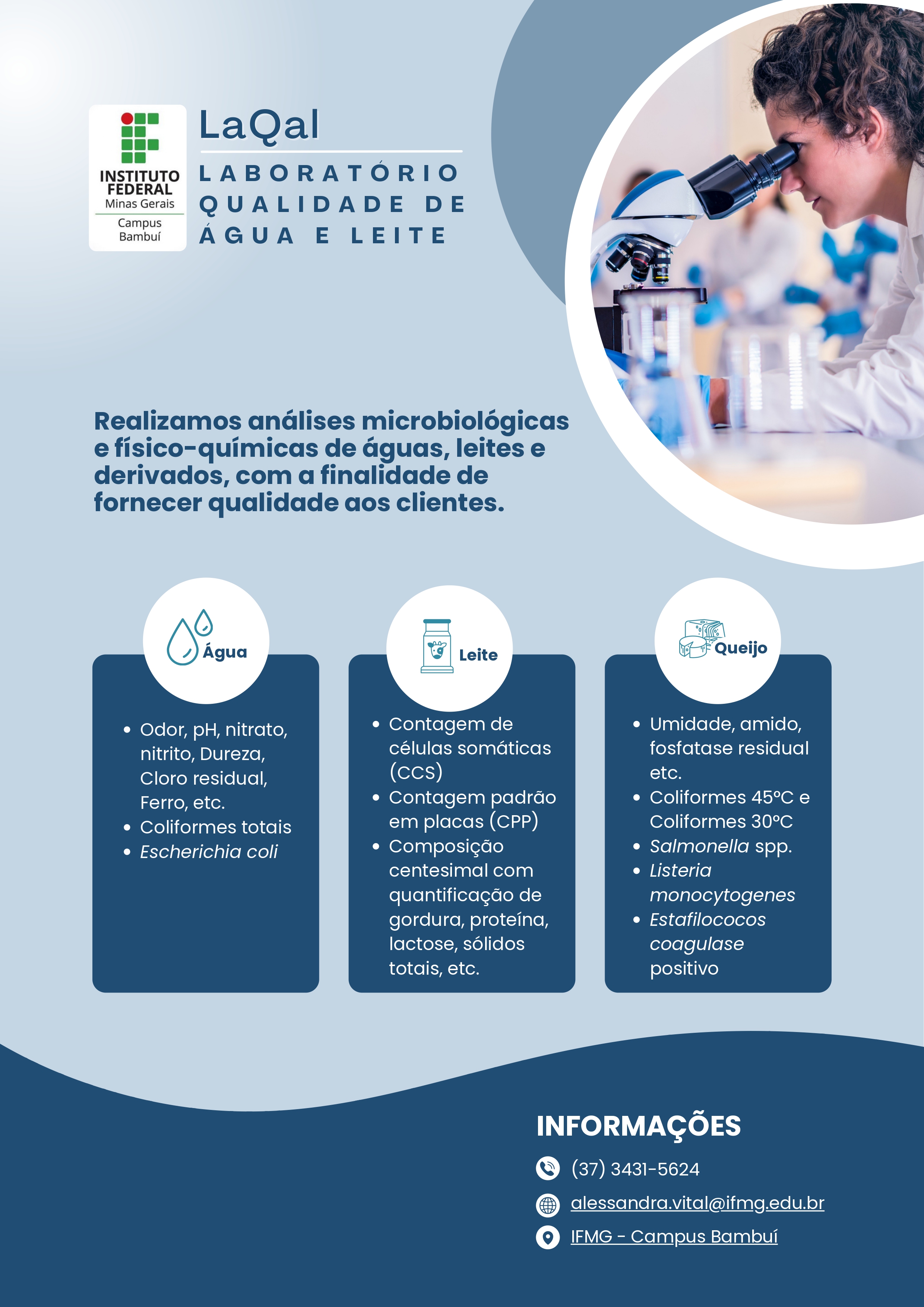 Laboratorio água e leite