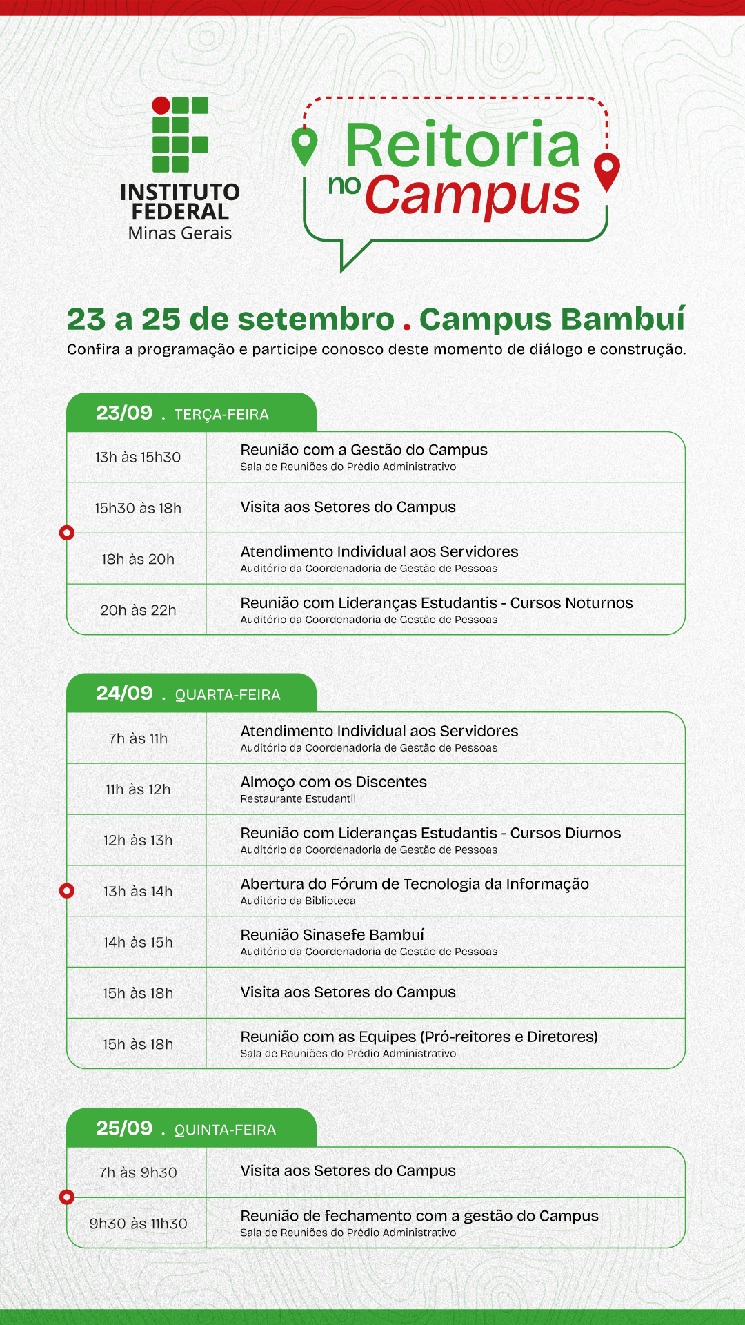 Convite Reitoria no Campus Bambui